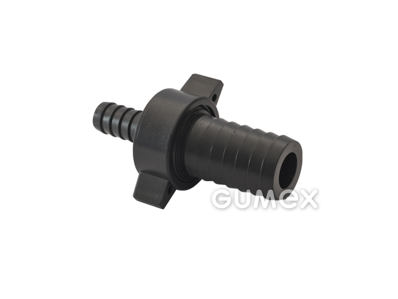 Reduzierte Kunststoffkupplung, 19-25mm, Innengewinde G 1", mit Dichtung, ABS Mutter, HDPE, schwarz, 